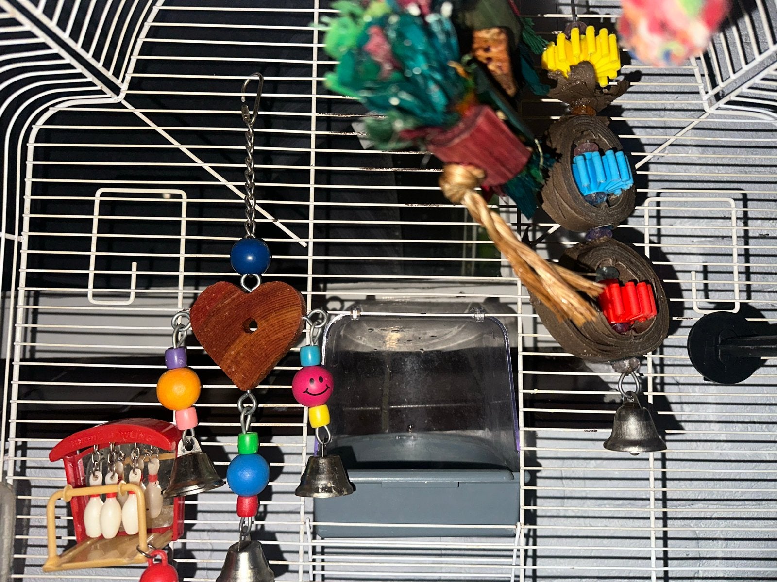 Vogelkooi + grote set accessoires en toebehoren – bieden, Ophalen, Zo goed als nieuw, Kunststof, Vogelkooi