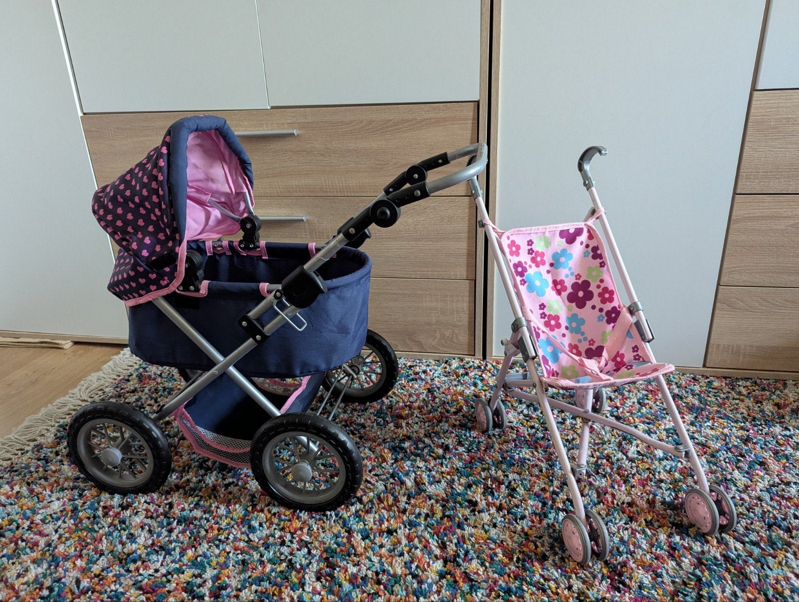 Set poppenbuggy + poppenkinderwagen, Ophalen, Gebruikt, Babypop