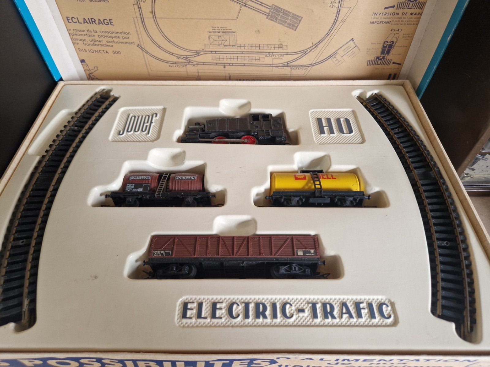 Jouef Electric Trafic H0 Treinset - Vintage Modelspoor, Hobby en Vrije tijd, Gelijkstroom, Jouef, Ophalen of Verzenden, Gebruikt