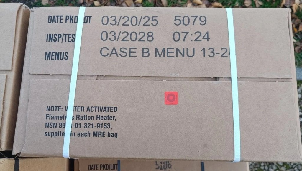 US Army MRE rantsoen Doos B THT 2028 Noodrantsoen / Prepper, Ophalen of Verzenden, Overige soorten, Amerika, Overige typen