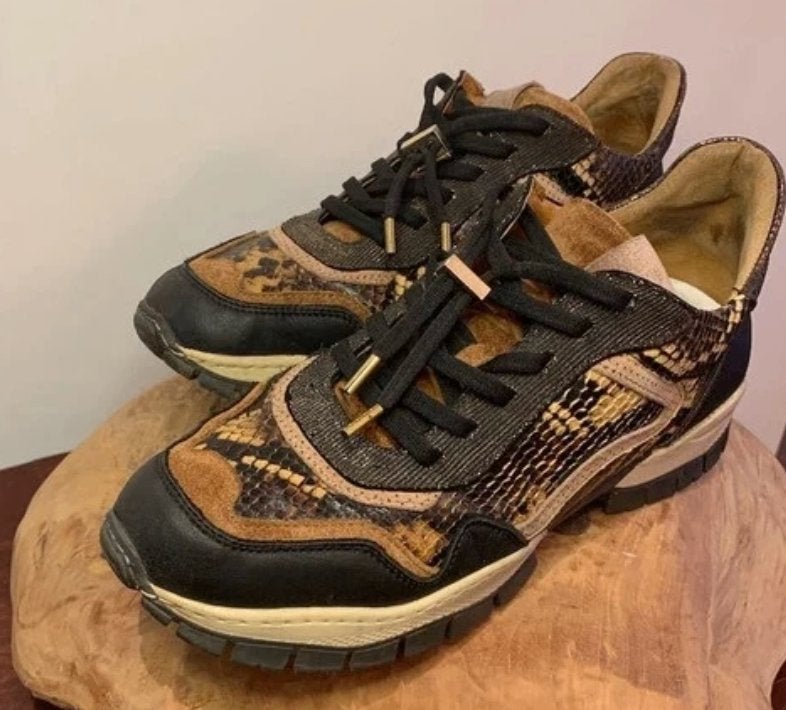 VIA VAI sneakers maat 40 – leer – slangenprint, Via Vai, Verzenden, Beige, Sneakers of Gympen
