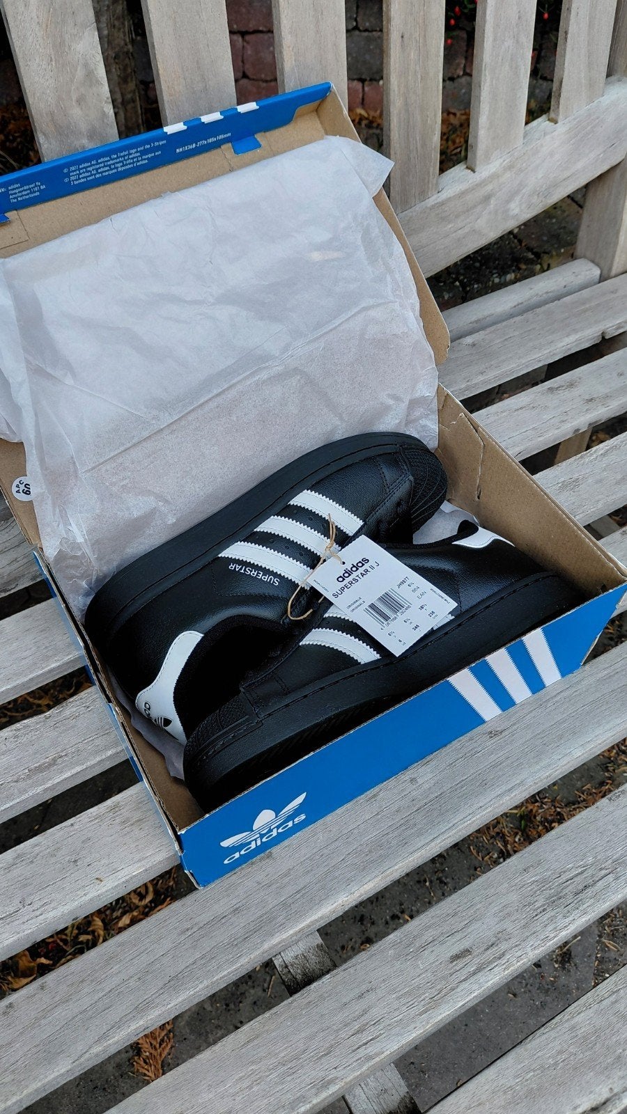 Adidas Superstar II J Zwart/Wit – Nieuw met Doos – Maat 38⅔, Adidas, Jongen of Meisje, Schoenen, Nieuw