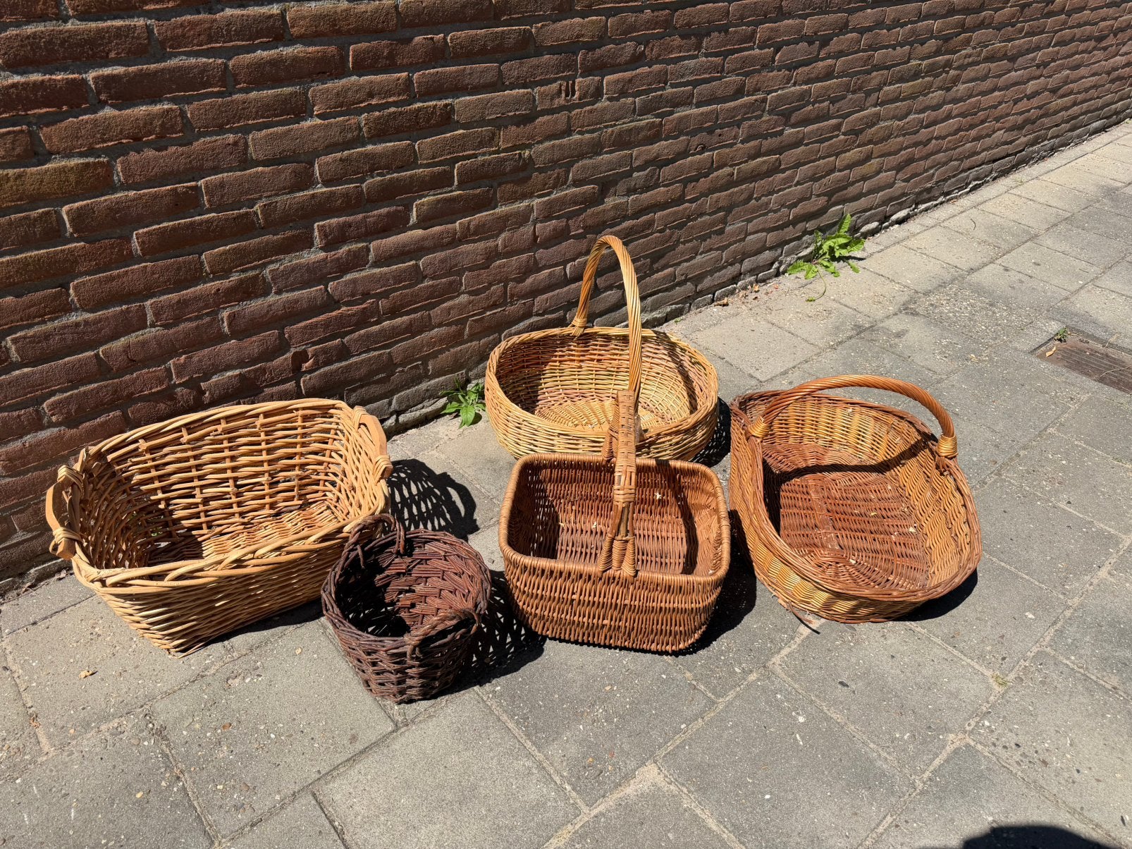 5 verschillende rieten manden, Ophalen, Gebruikt