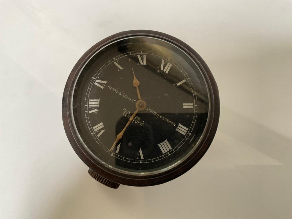 Autoklokje (dashboard) van “Watford” ca 1920, Auto diversen, Auto-accessoires, Ophalen of Verzenden