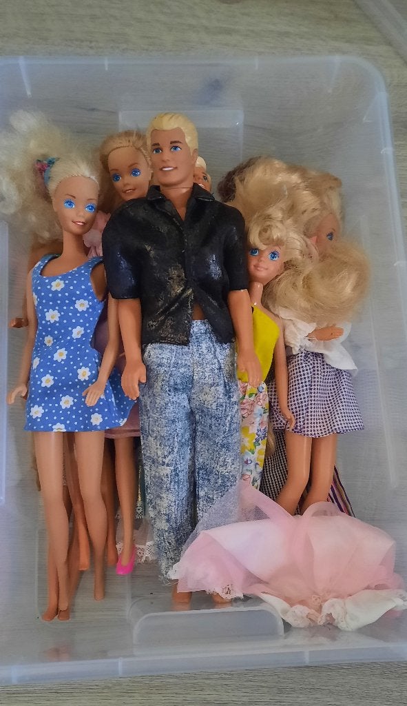 Barbies en 5 barbie lokatie sets (e.g., ski resort, keuken), Kinderen en Baby's, Ophalen, Gebruikt, Barbie
