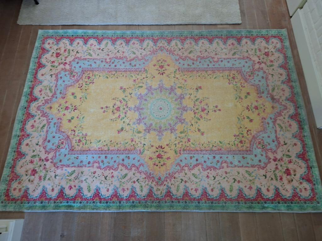 Vrolijk Rozenkelim tapijt Vloerkleed 160x230 cm, Ophalen, Gebruikt, 150 tot 200 cm, 200 cm of meer
