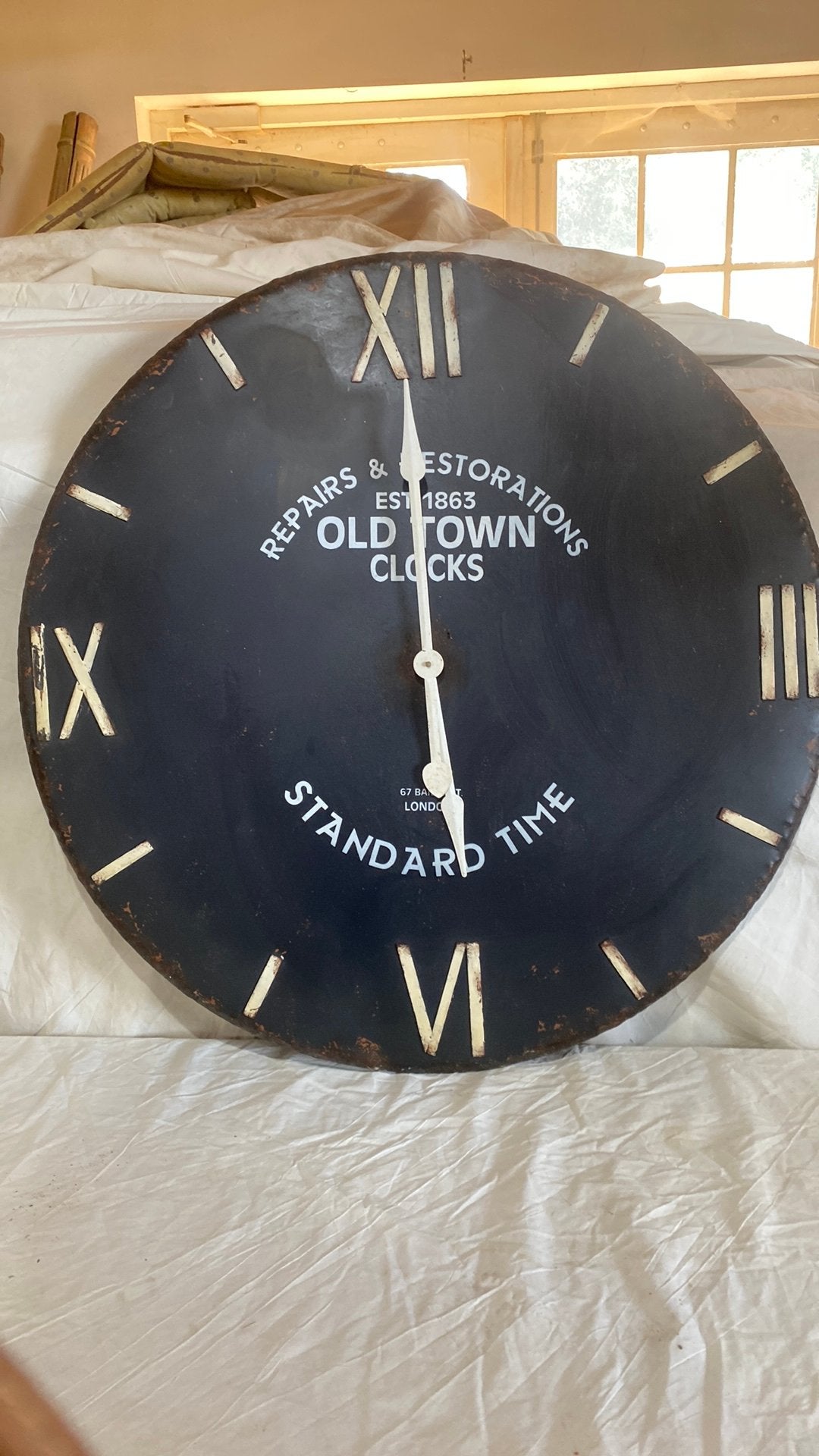 Vintage wandklok 100 cm, Huis en Inrichting, Woonaccessoires | Klokken, Ophalen, Zo goed als nieuw, Wandklok