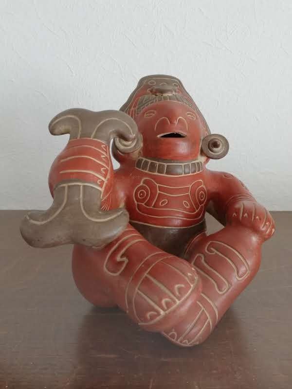 Maya God repro beeldje., Gemerkt, Ophalen of Verzenden, Beeld, Steen/keramiek