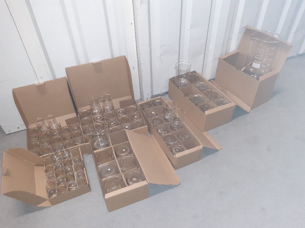 laboratorium partij nieuw glas glaswerk bekerglas maatbeker, Hobby en Vrije tijd, Overige Hobby en Vrije tijd, Ophalen, Nieuw