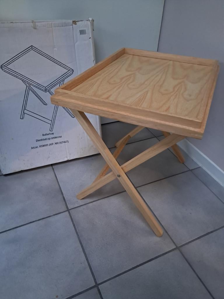 Butlertray  dienblad en onderstel bijzettafel te gebruiken, Minder dan 55 cm, Nieuw, Ophalen of Verzenden, Rechthoekig