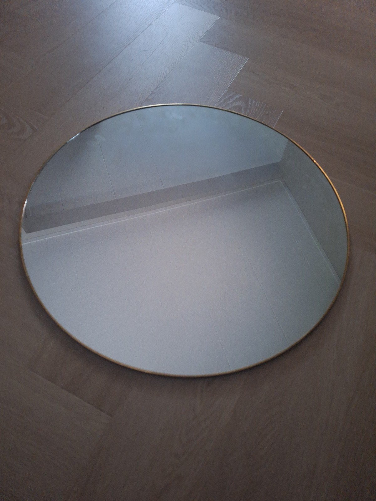 ronde spiegel met gouden rand Xenos afmeting 56.5 cm, Ophalen, Rond, Zo goed als nieuw, Minder dan 100 cm