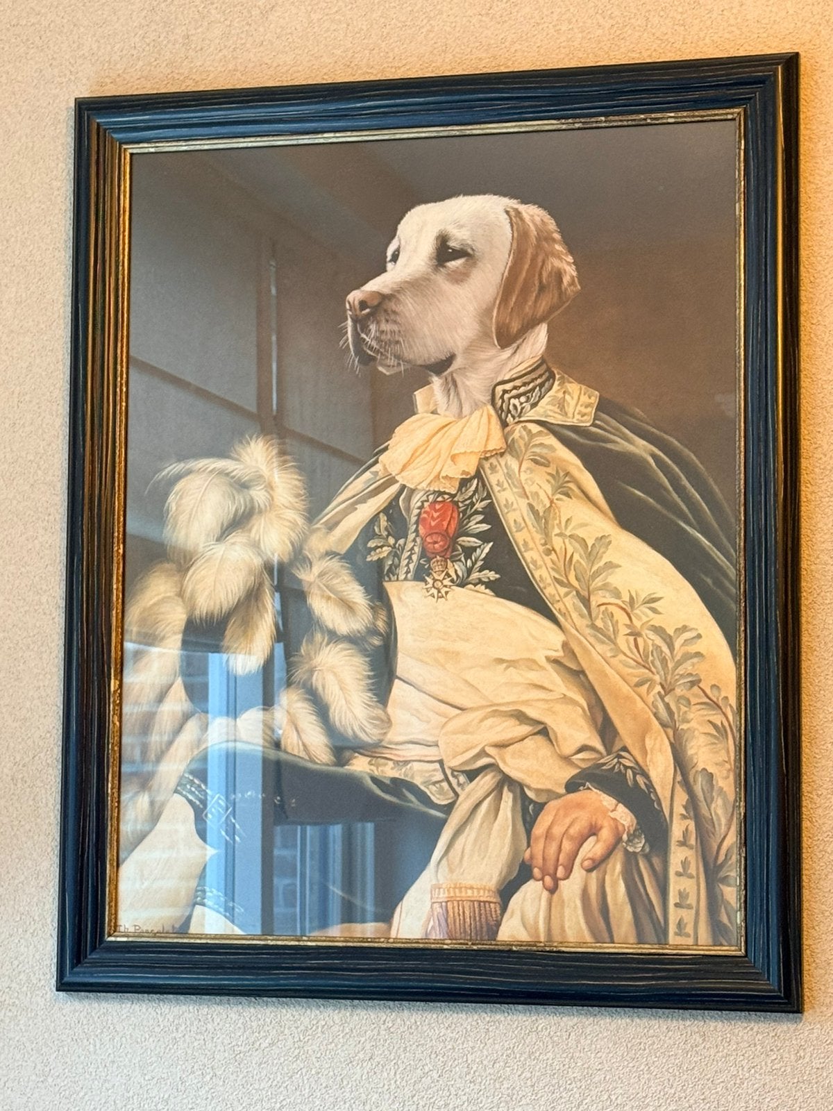 Hond van adel schilderij, Ophalen