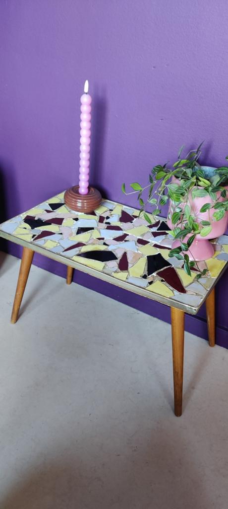 Vintage  seventies mozaïek tafeltje, Ophalen, Huis en Inrichting