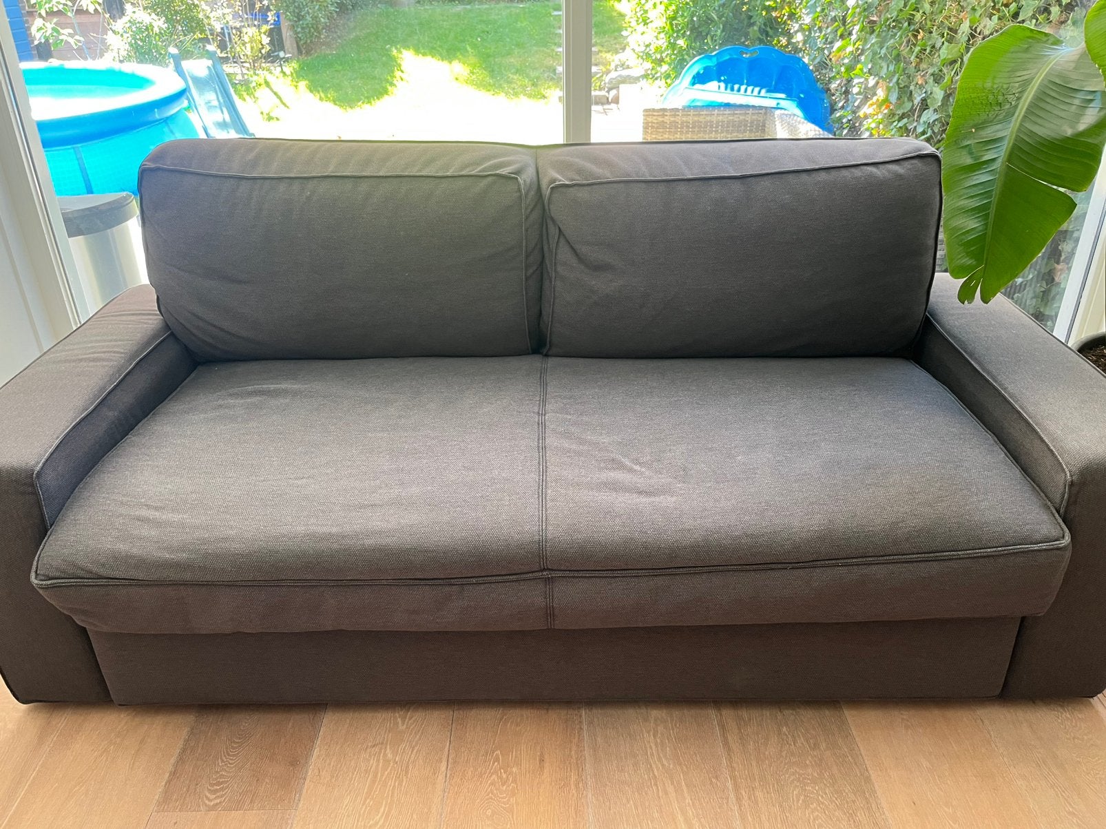 IKEA VILASUND 3-zits slaapbank – antraciet, Ophalen, Gebruikt, Tweepersoons, Overige maten