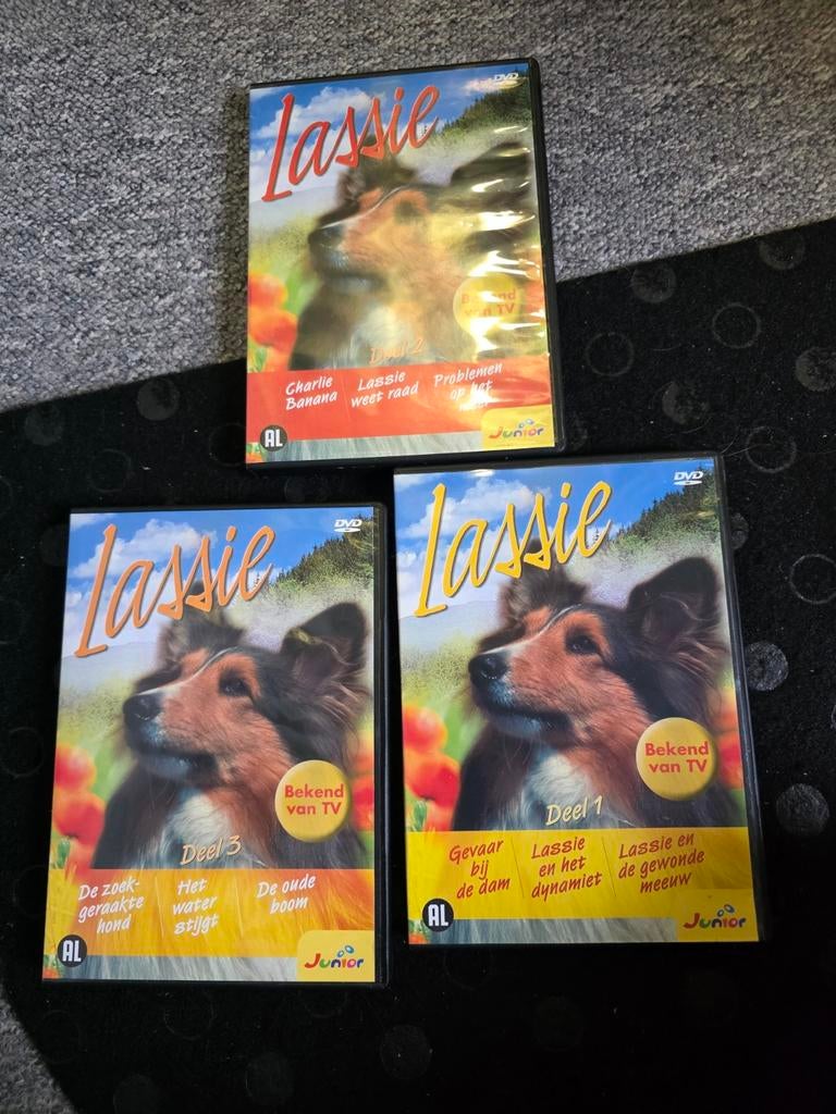 3x Lassie DVD box met Engelstalige audio en Nederlandse onde, Alle leeftijden, Ophalen of Verzenden, Zo goed als nieuw