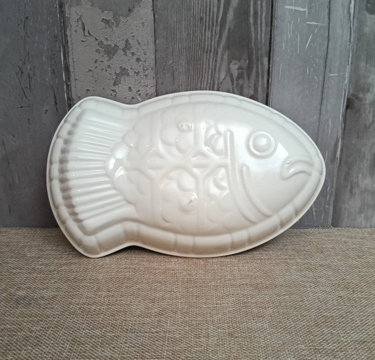 Brocante puddingvorm in de vorm van een vis, Ophalen of Verzenden