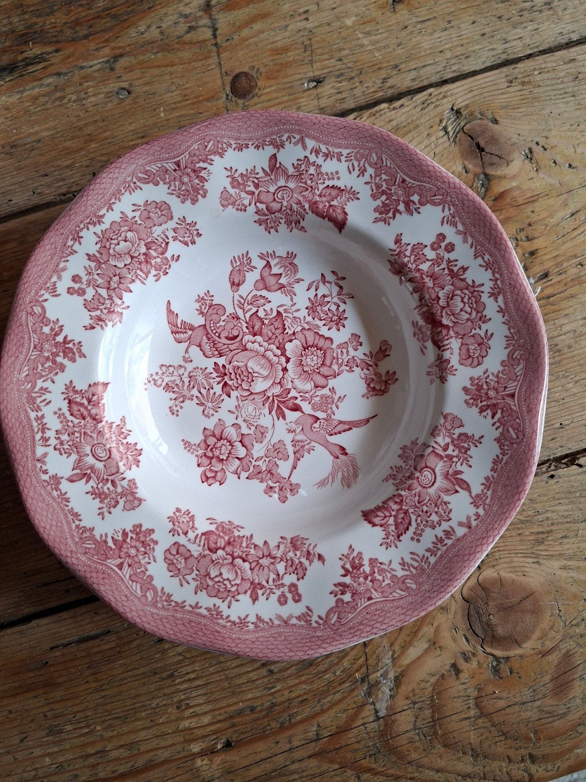 Enoch Wedgewood diepe borden rood decor, Ophalen of Verzenden