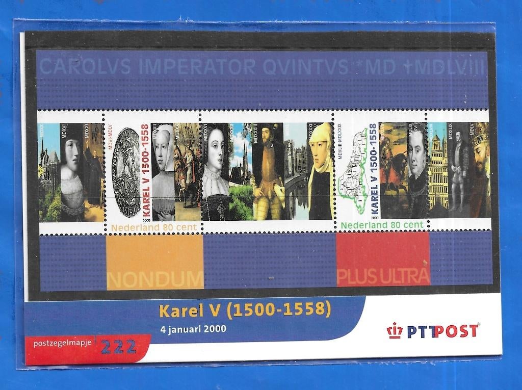 Postzegelmapje 222 - Karel V (1500-1558), Postzegels en Munten, Verzenden, Na 1940, Postfris