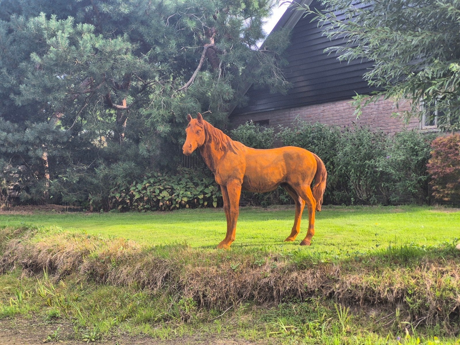 Prachtige gietijzeren dieren paard. stier. hert, Tuin en Terras, Ophalen of Verzenden, Metaal