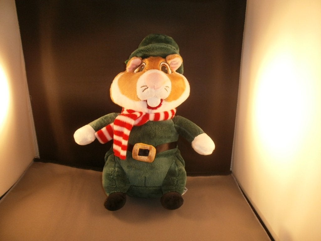 ah hamster elf kerst groen pak en hoed 30 cm rood/wit sjaal, Albert Heijn, Hamster, Nieuw, Ophalen of Verzenden