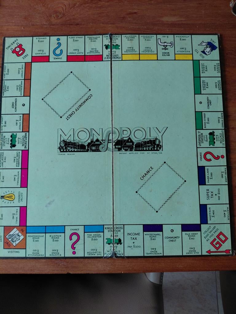 Monopoly bord vintage, Hobby en Vrije tijd, Gezelschapsspellen | Bordspellen, Ophalen of Verzenden