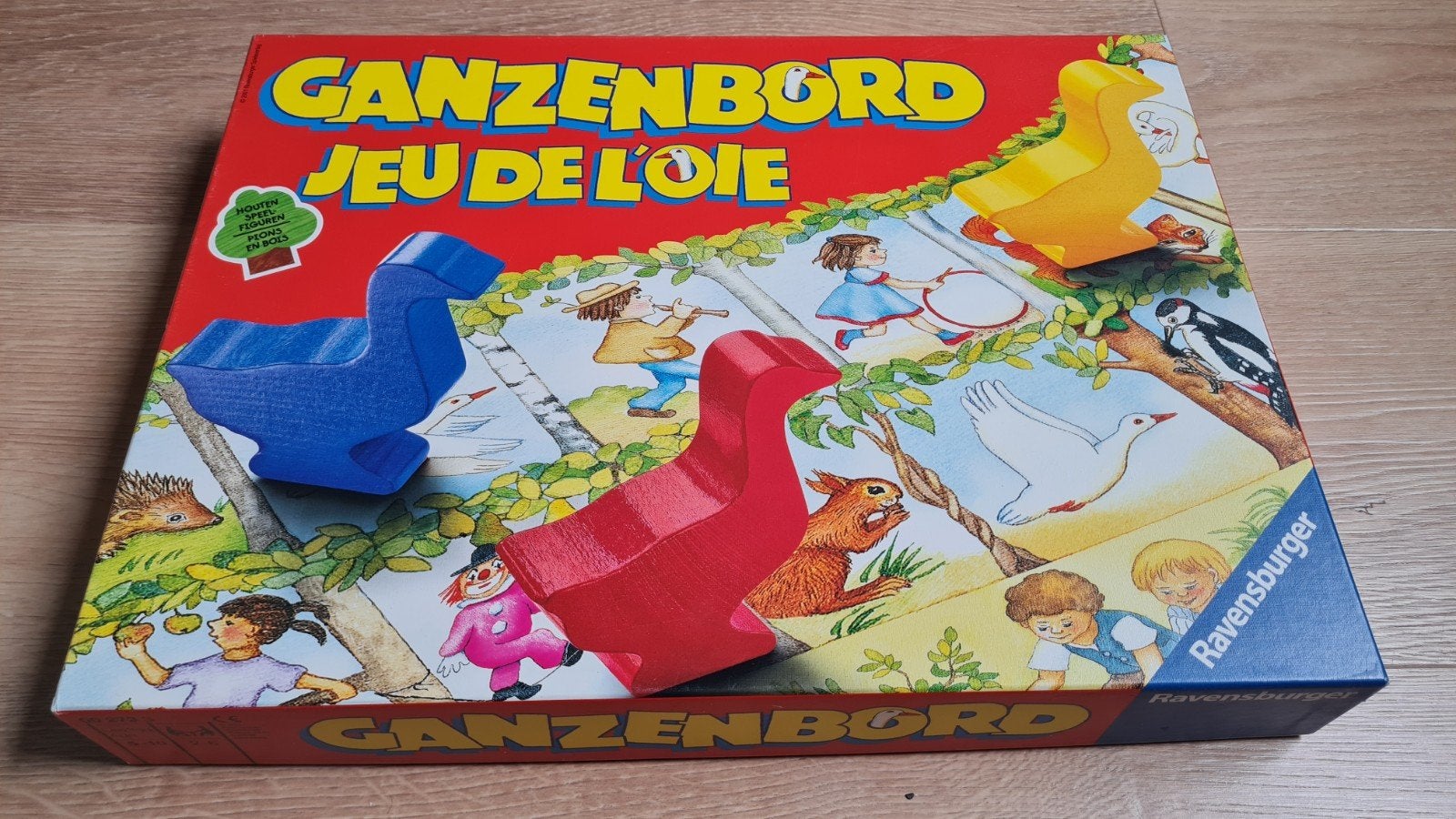 Ganzenbord met houten speelfiguren - Zo goed als nieuw, Een of twee spelers, Ophalen of Verzenden, Zo goed als nieuw, Ravensburger
