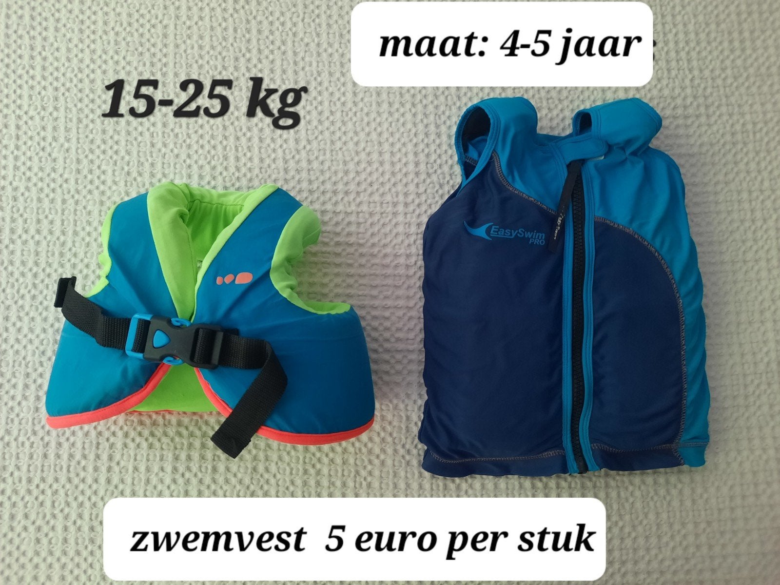 Zwemvesten voor kinderen (15-25 kg en 4-5 jaar), Gebruikt, Jongetje of Meisje, Overige maten, Ophalen of Verzenden
