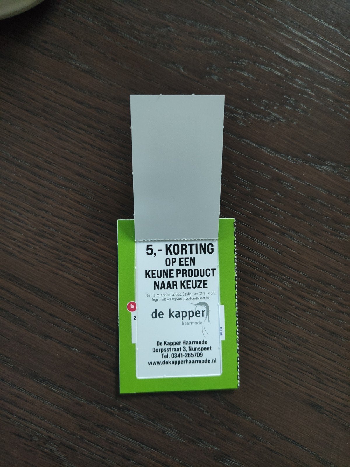 gratis lucky luikje €5 korting kapper, Eén persoon, Kortingsbon