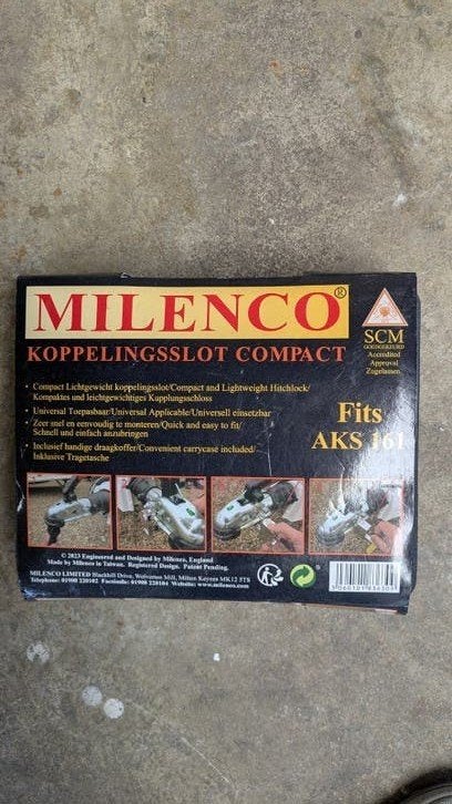 Milenco Koppelslot Compact SCM Goedgekeurd, Ophalen of Verzenden, Zo goed als nieuw