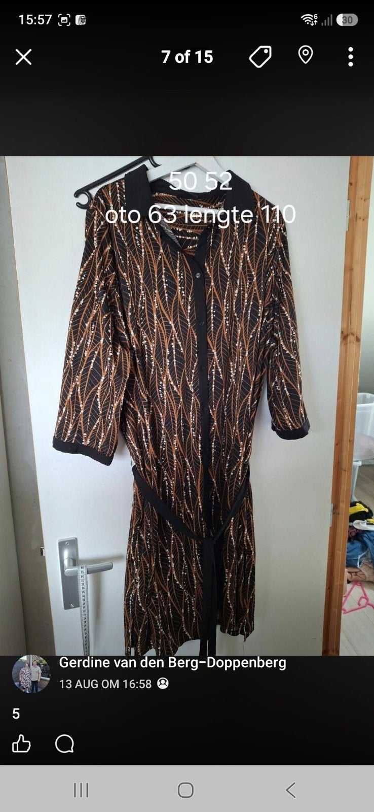 jurk mt 50 52, Meerkleurig, Jurk, Ophalen of Verzenden, Zo goed als nieuw