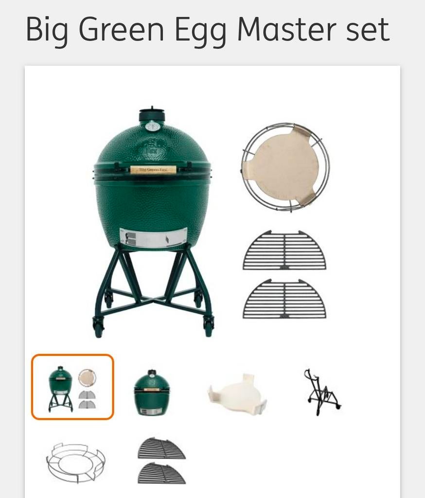 Big Green Egg Master set, Tuin en Terras, Houtskoolbarbecues, Ophalen, Nieuw