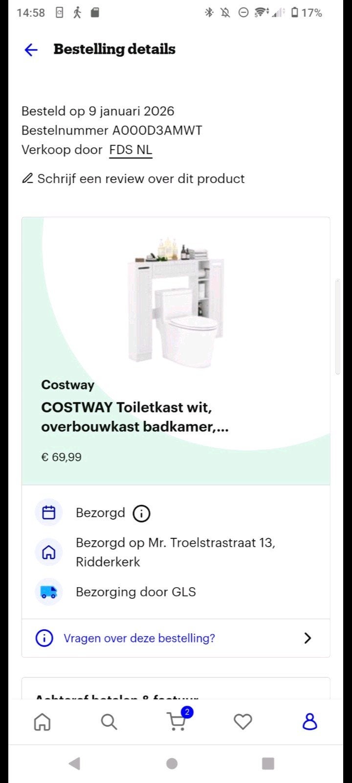Nieuwe Costway Toiletkast Wit - Overbouwkast Badkamer, Ophalen of Verzenden