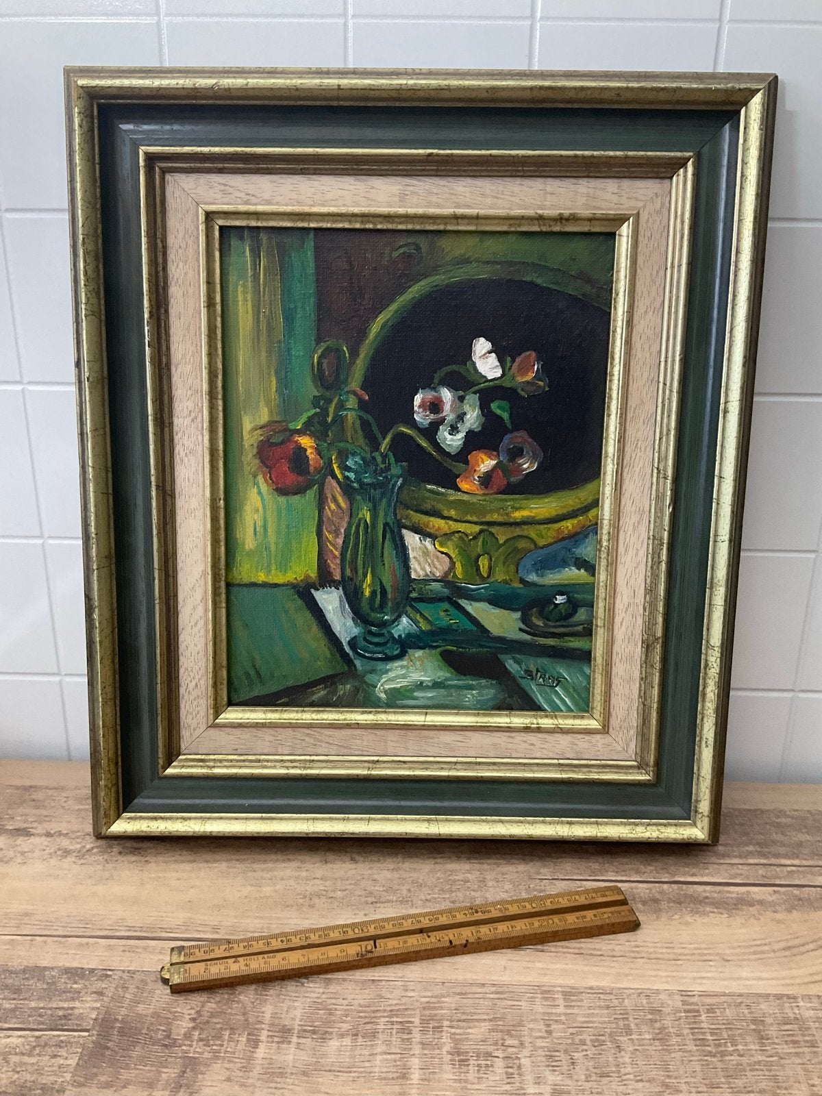 Stilleven met bloemen - Gesigneerd schilderij, Ophalen, Stilleven, Overige materialen, Gesigneerd