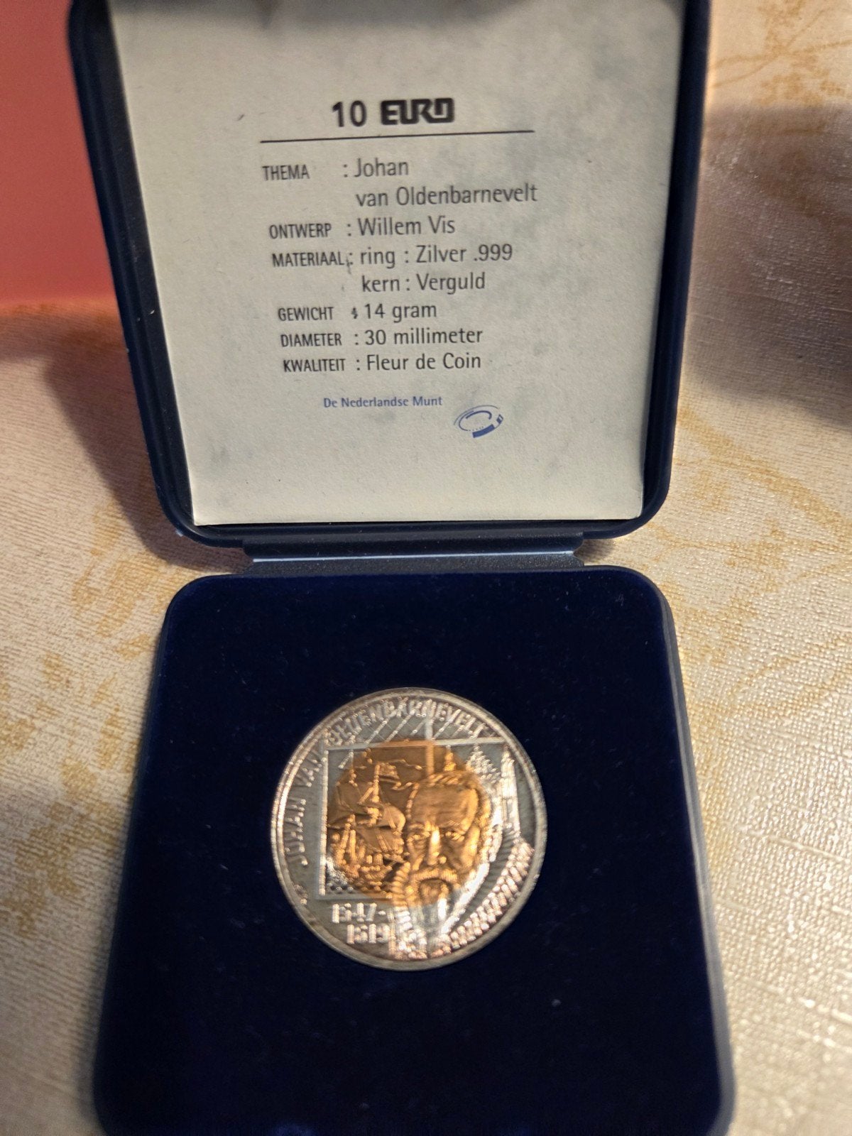 Zilveren 10 Euro munt Johan van Oldenbarnevelt 1997, Koningin Beatrix, Zilver, Euro's, Ophalen of Verzenden