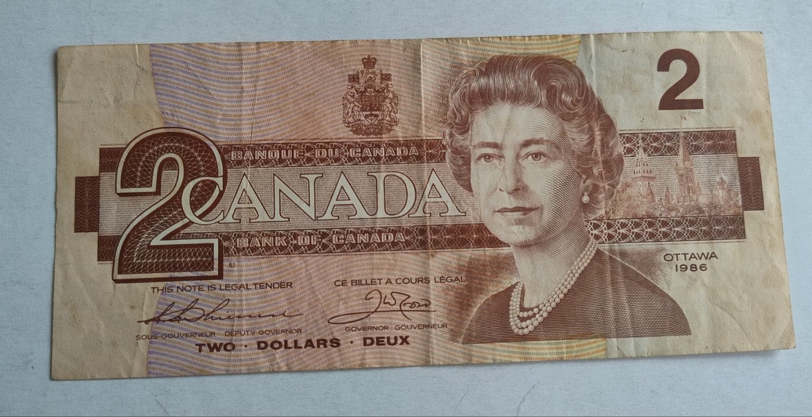 Canadese 2 dollar bankbiljet 1986 - Koningin Elizabeth II, Postzegels en Munten, Bankbiljetten | Amerika, Ophalen of Verzenden