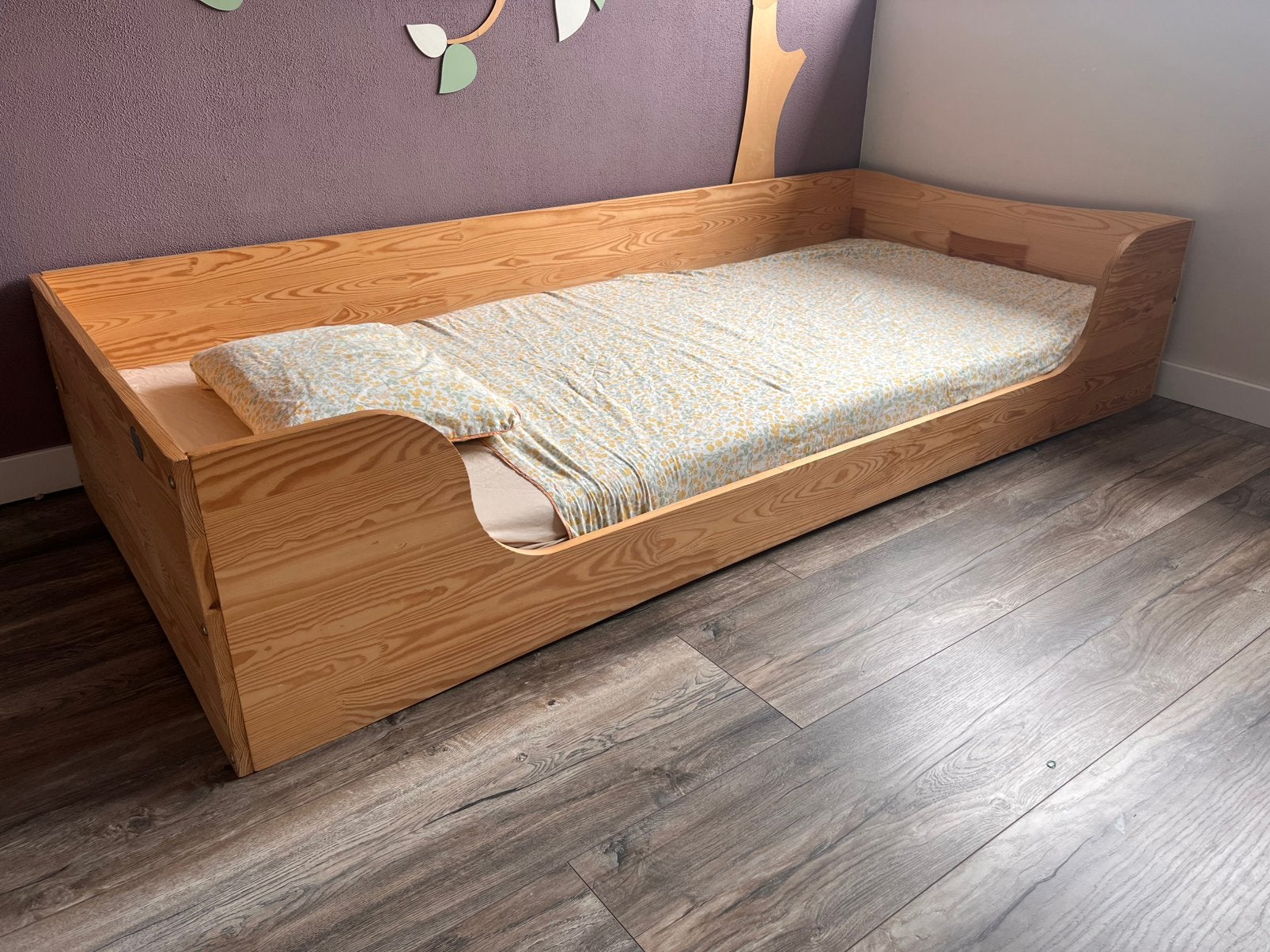 Vloerbed montessori hout, Ophalen, Gebruikt, 90 cm, Eenpersoons