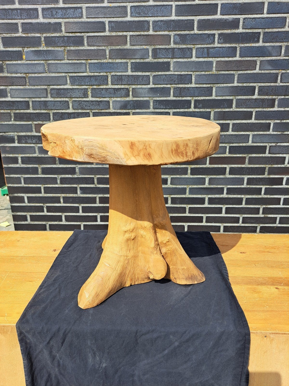 Teakhouten tafeltje boomstam, Ophalen, RoDeKo Volendam, R.kooij65@gmail.com, Gebruikt