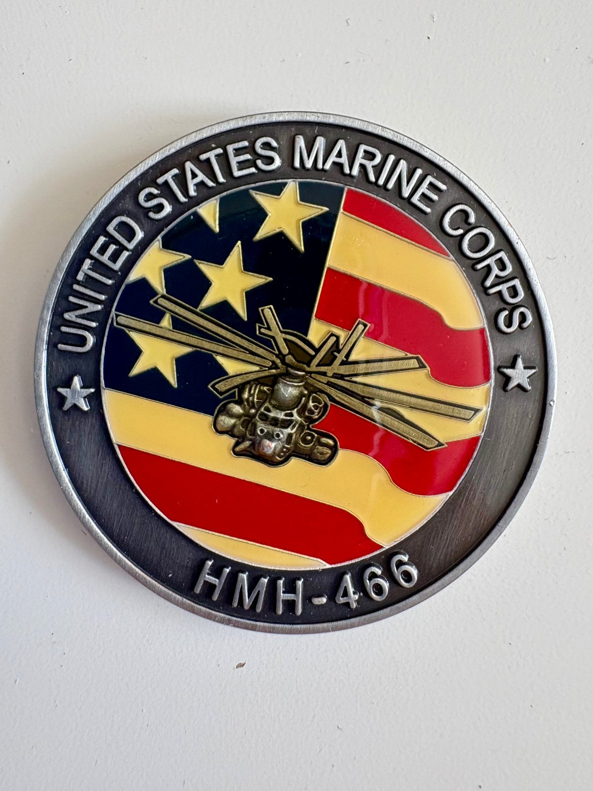 USMC MARINE HEAVY HELICOPTER (HMH) 466 CHALLENGE COIN, Ophalen of Verzenden, Zo goed als nieuw