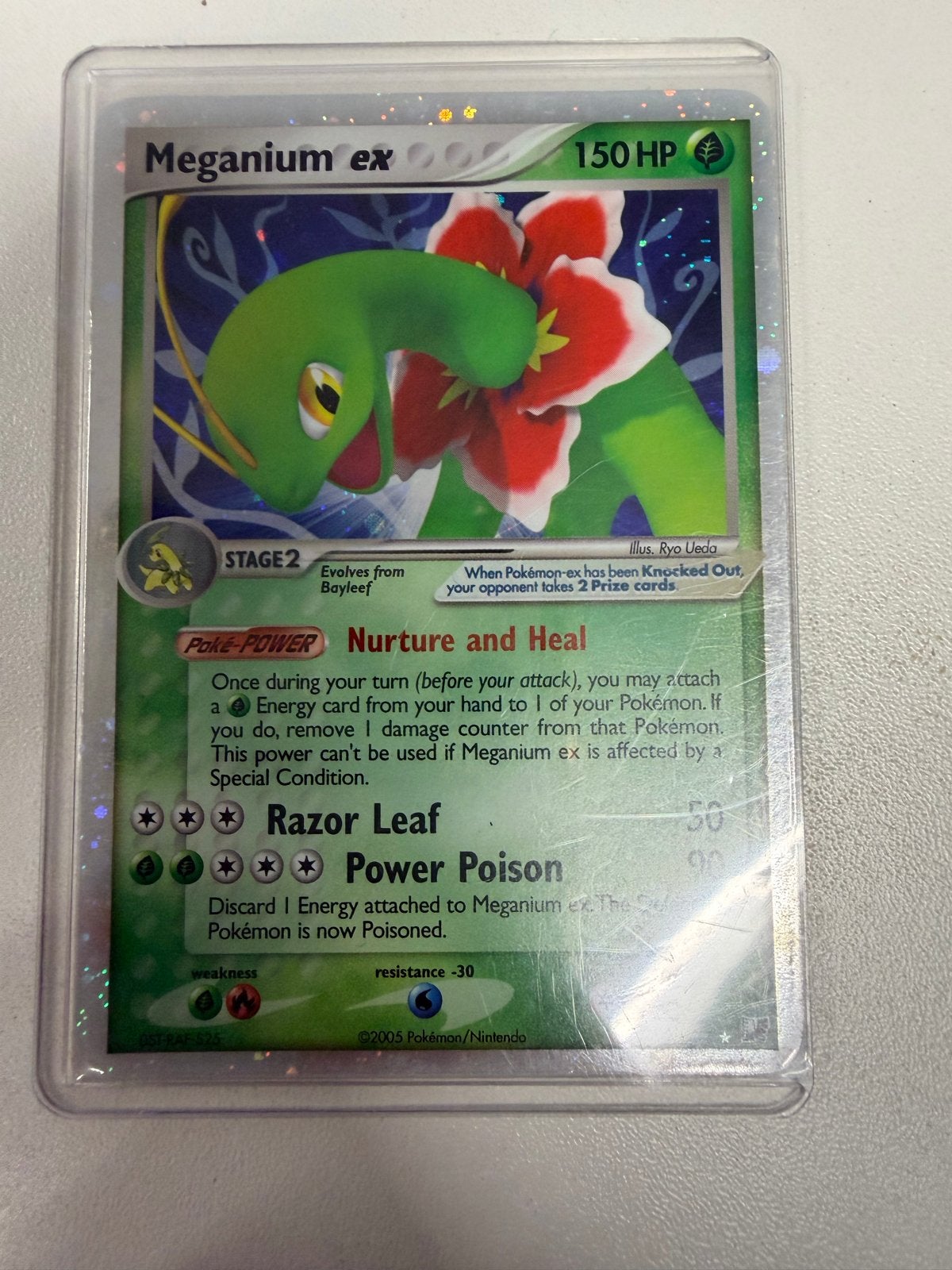 2005 Meganium EX 106/115 Holo Pokémon Kaart, Ophalen, Gebruikt, Losse kaart, Foil