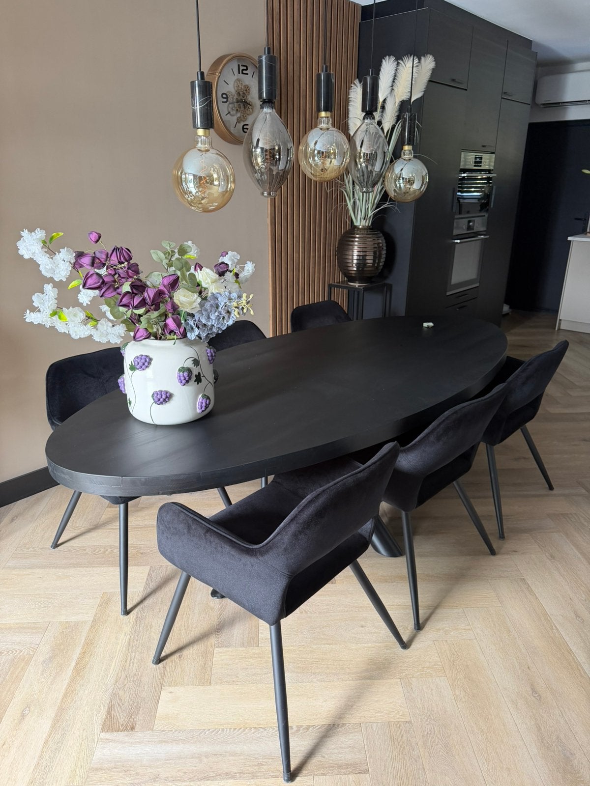 Eettafel mango hout met 6 stoelen, Ophalen, Zo goed als nieuw, Rechthoekig, 50 tot 100 cm