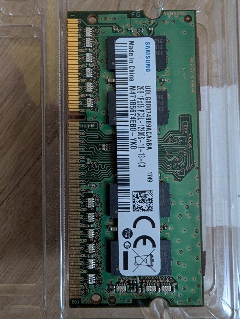 Samsung 2GB DDR3L Laptop RAM (PC3L-12800S SO-DIMM), Gebruikt, DDR3, Ophalen of Verzenden, 2 GB