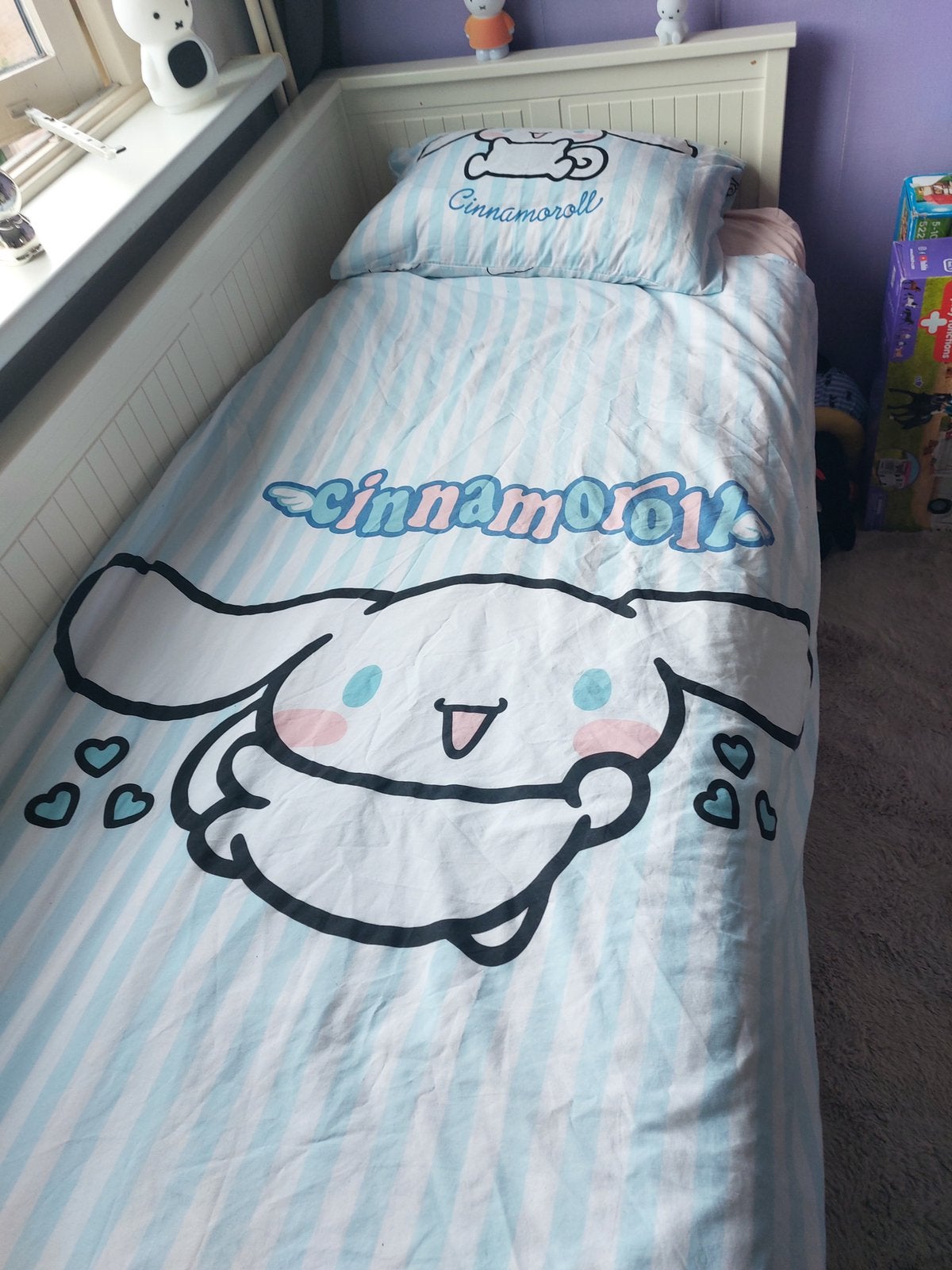 1 persoons Dekbedovertrek cinnamoroll, Ophalen of Verzenden, Zo goed als nieuw, Eenpersoons, Dekbedovertrek