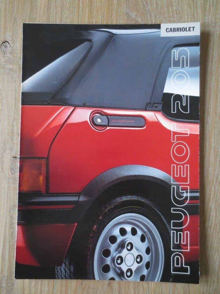Autofolder: Peugeot 205 Cabriolet. Folder is nieuw uit 1990, Ophalen of Verzenden, Nieuw, Peugeot