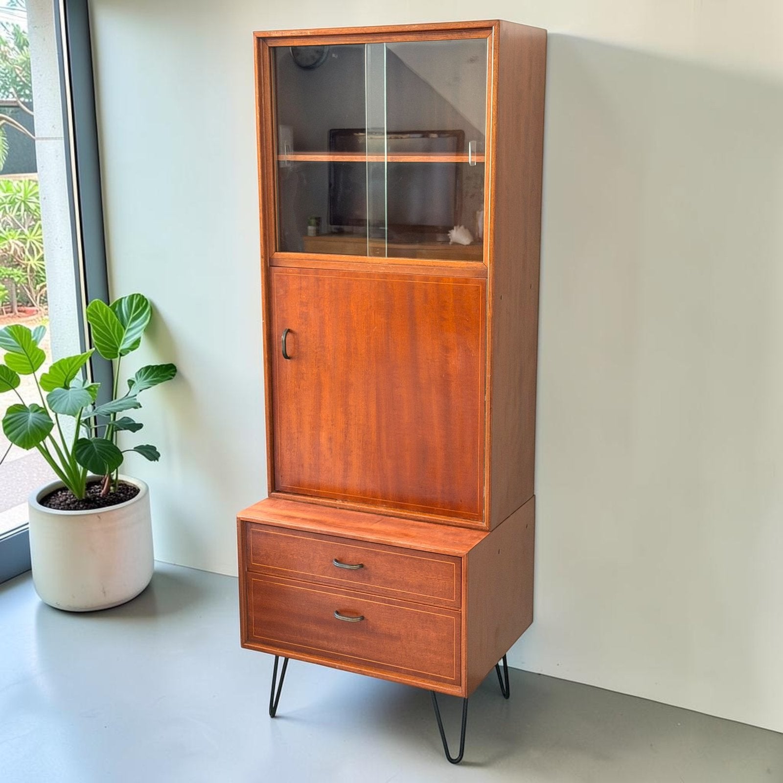 Vintage Formule Kempkes wandkast | houten ladekast | jaren60, Huis en Inrichting, Kasten | Ladekasten, Ophalen, 1 of 2 laden, Teakhout