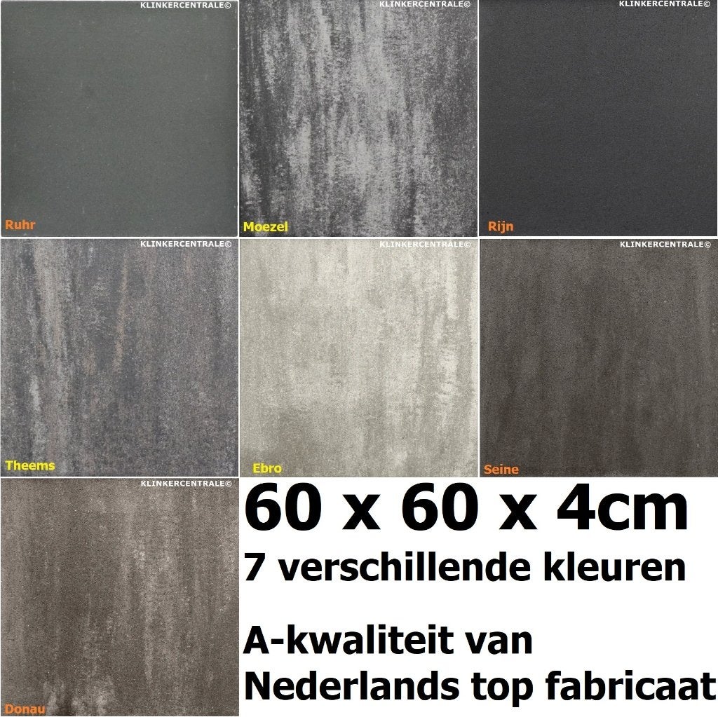 TERRASTEGELS 60x60x4cm goede kwaliteit NIEUWE tegels div.kl., TuinVisie, Verzenden, Enter@tuinvisie.nl, Nieuw