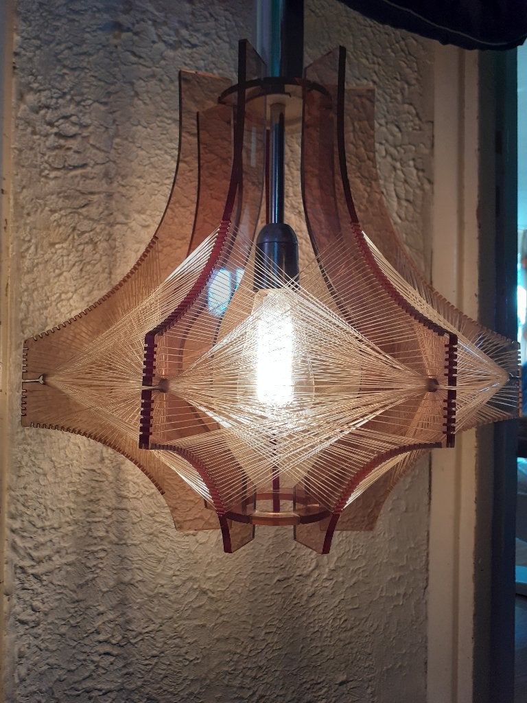 Paul Secon design jaren 70 Sompex hanglamp space age retro, Huis en Inrichting, Kunststof, Gebruikt, Jaren 70 space age design vintage retro 1970s seventies