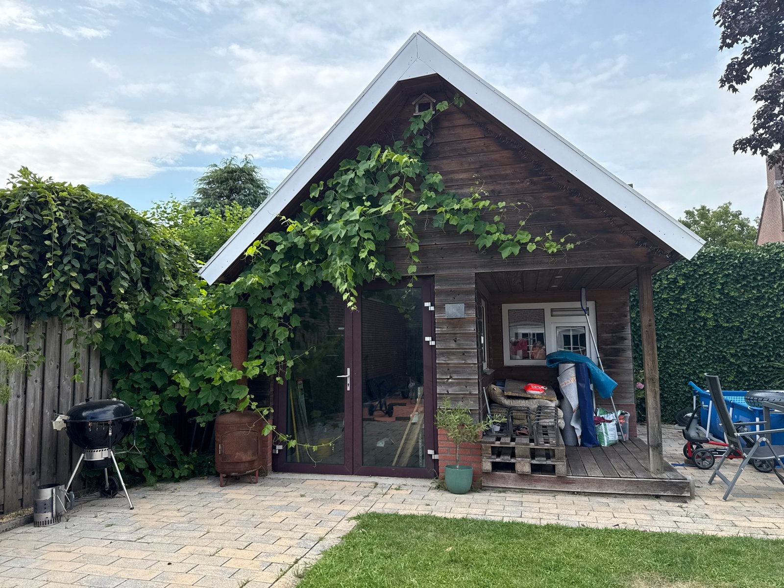 Tuinhuis onderdelen te reserveren - Demontage winter, Tuin en Terras, Tuinhuizen, Gebruikt, Tuinhuis, Ophalen of Verzenden, 2 ramen