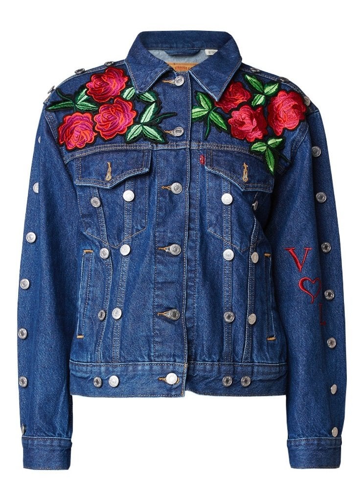 Levi's limited edition jacket denim Vogue size small Maan, Verzamelen, Muziek, Artiesten en Beroemdheden, Gebruikt, Kleding, Ophalen of Verzenden