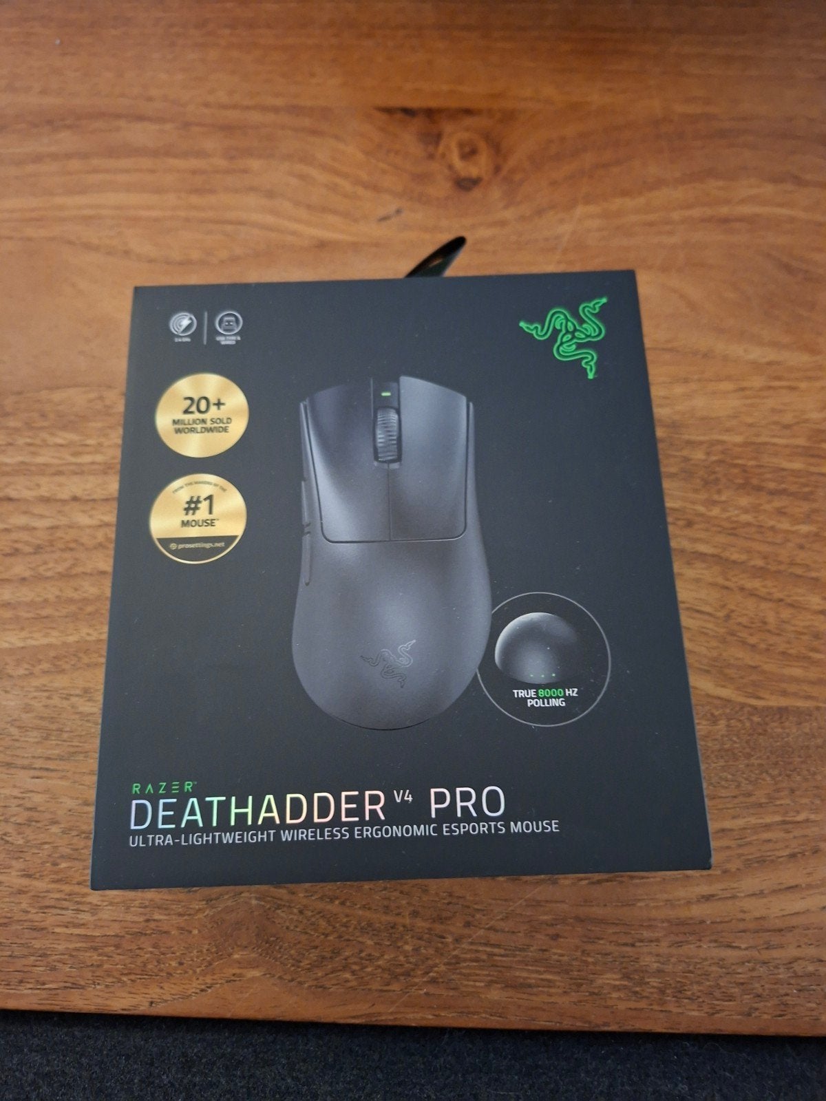 Razer DeathAdder V4 Pro Draadloze Gaming Muis, Computers en Software, Muizen, Zo goed als nieuw, Muis, Rechtshandig, Draadloos