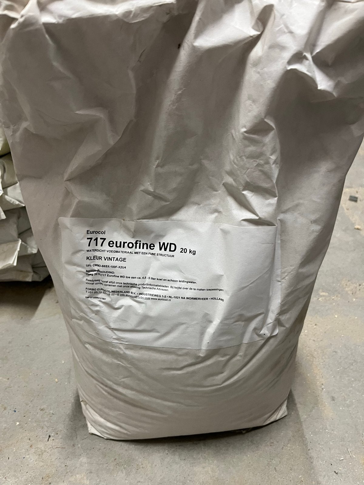 Eurocol 717 Eurofine WD Voegmateriaal - Vintage 20kg, Doe-het-zelf en Verbouw, Ophalen, Nieuw